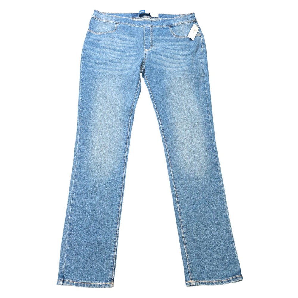 Old Navy Skinny Pull On Jeans Women's Size XXL 18 Blue Medium Wash Stretch NWT